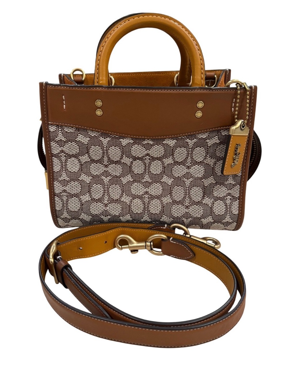 Coach Rogue 25 Signature Jacquard Brown leather canvas 1941
